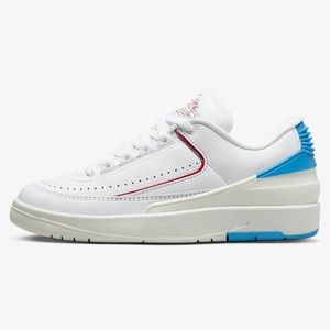 New Air Jordan 2 Retro Low Women's Tennis Shoes Sneaker white blue size 10 NIB
